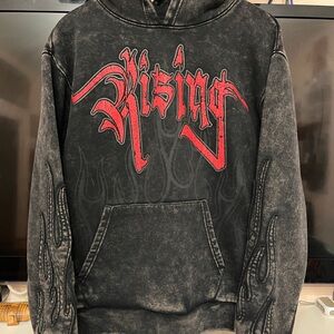 Smoke Rise (Rising) Black and Red Men's Hoodie